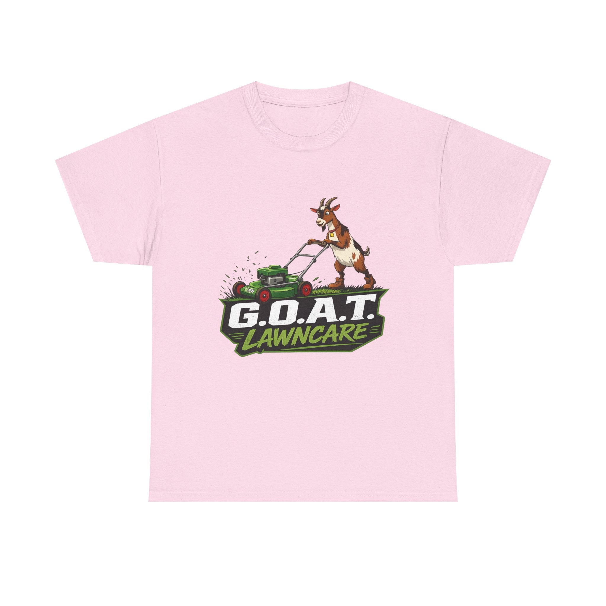 G.O.A.T. Lawncare T-Shirt — Funny Goat Mowing Lawn Tee