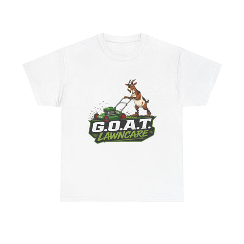 G.O.A.T. Lawncare T-Shirt — Funny Goat Mowing Lawn Tee