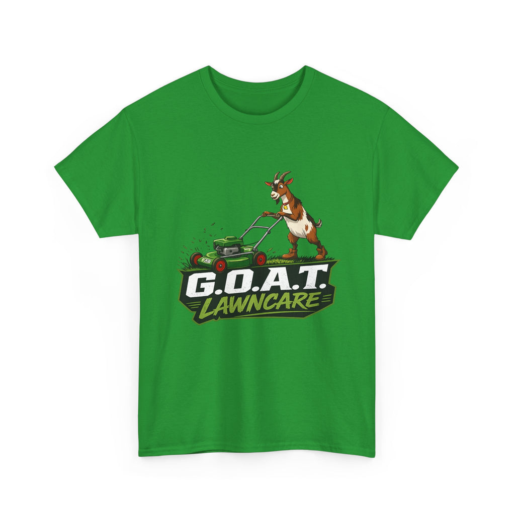 G.O.A.T. Lawncare T-Shirt — Funny Goat Mowing Lawn Tee