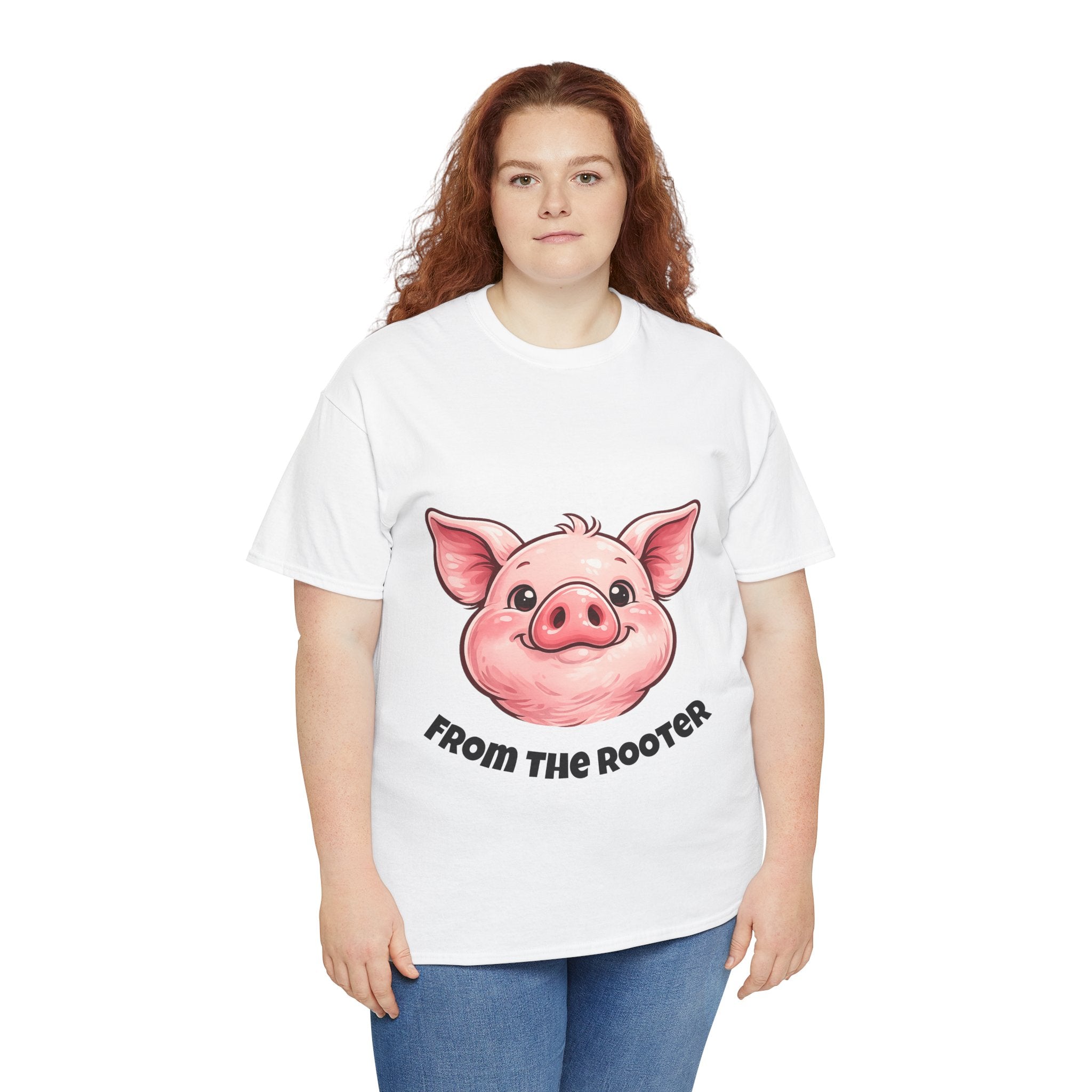 From the Rooter,To the Tooter :Unisex Heavy Cotton Double Sided Pig Tee