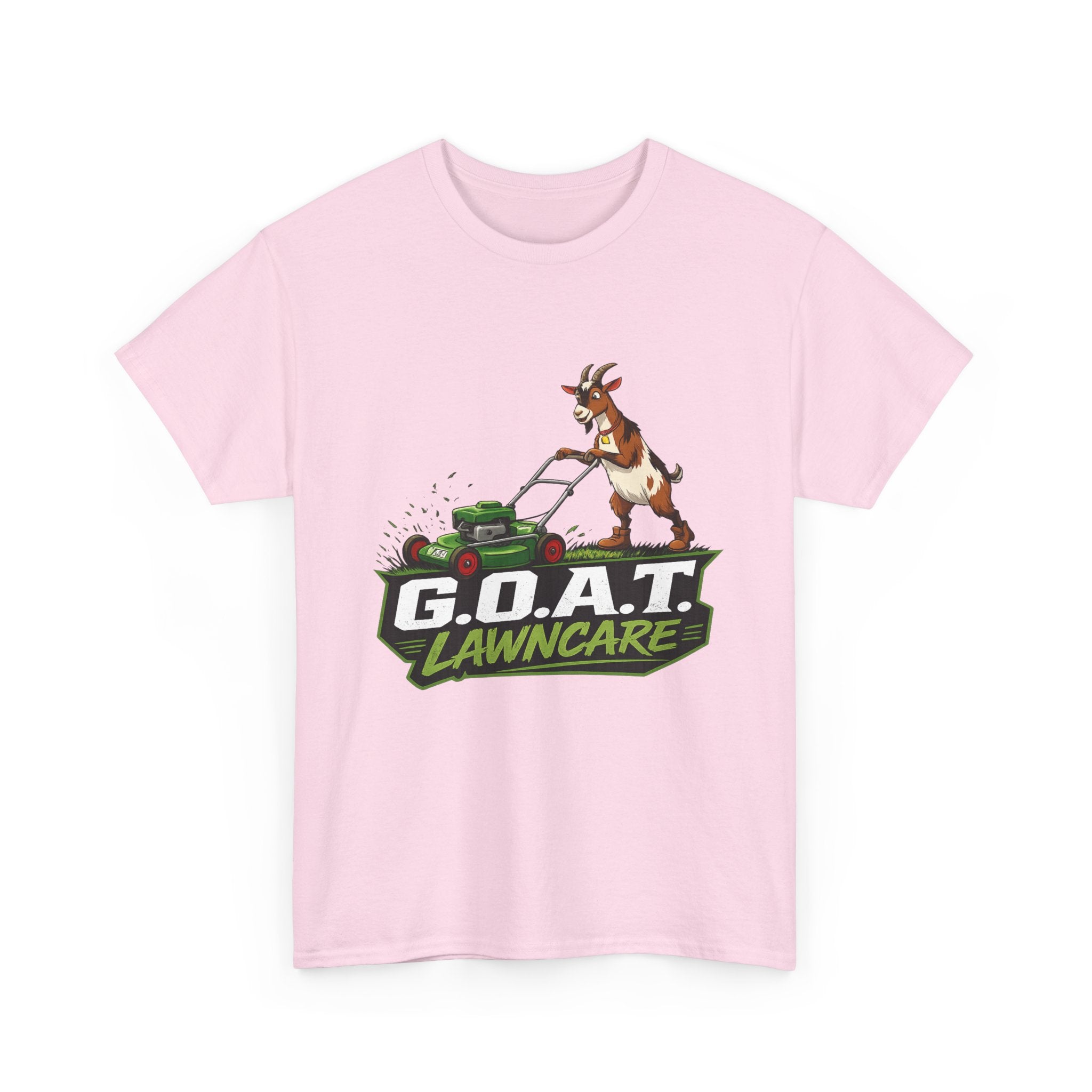 G.O.A.T. Lawncare T-Shirt — Funny Goat Mowing Lawn Tee