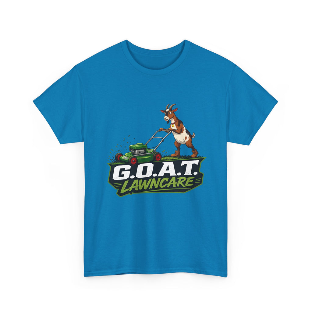 G.O.A.T. Lawncare T-Shirt — Funny Goat Mowing Lawn Tee