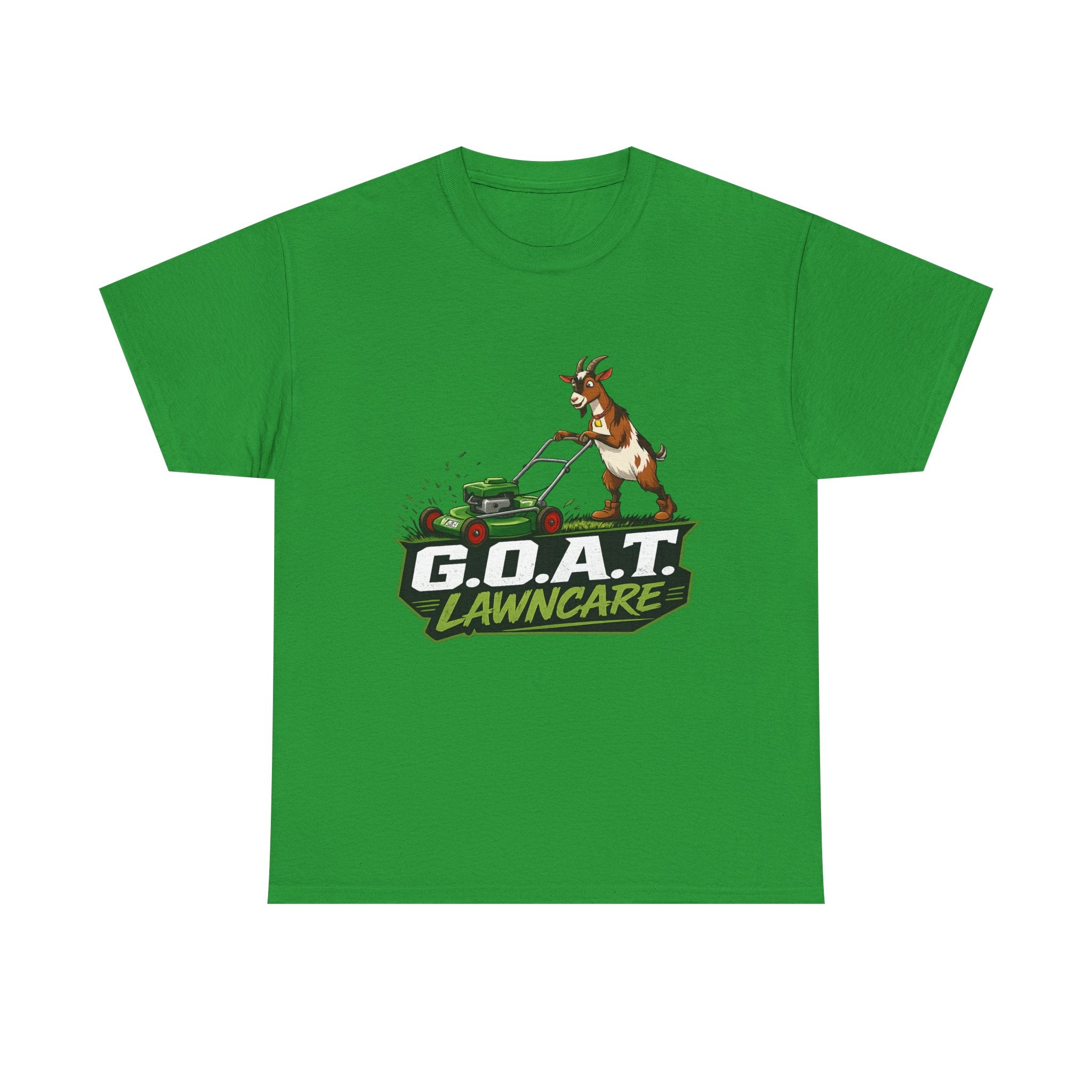 G.O.A.T. Lawncare T-Shirt — Funny Goat Mowing Lawn Tee