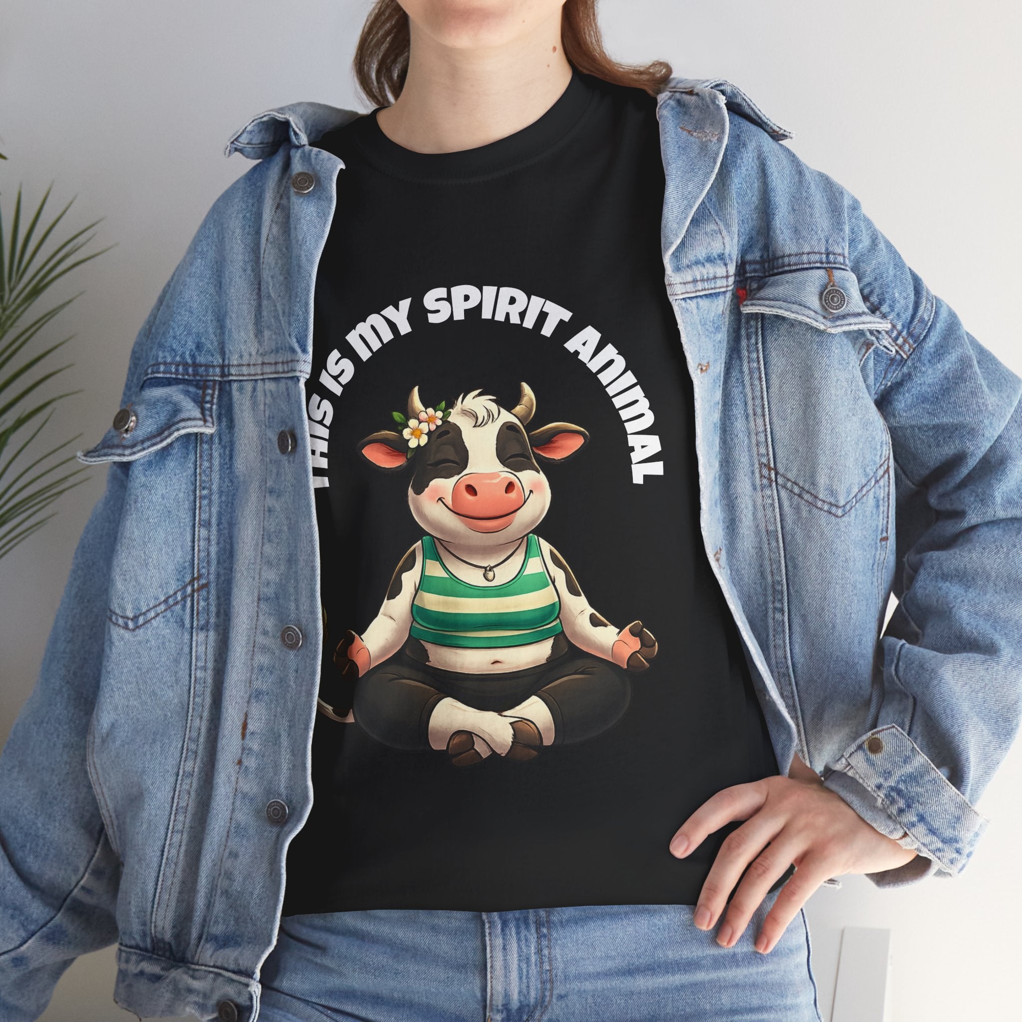 Cow Spirit Animal T-Shirt — "This Is My Spirit Animal" Cute Cow Tee