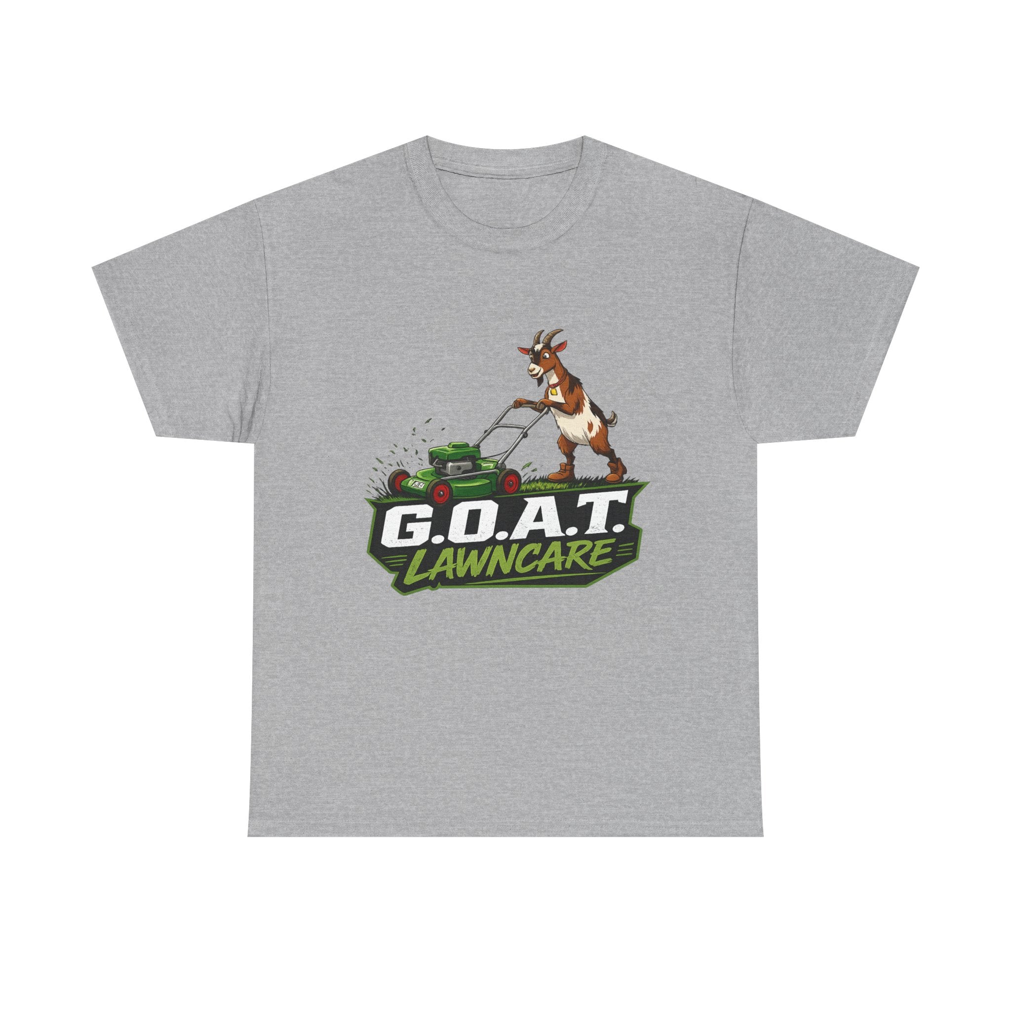 G.O.A.T. Lawncare T-Shirt — Funny Goat Mowing Lawn Tee