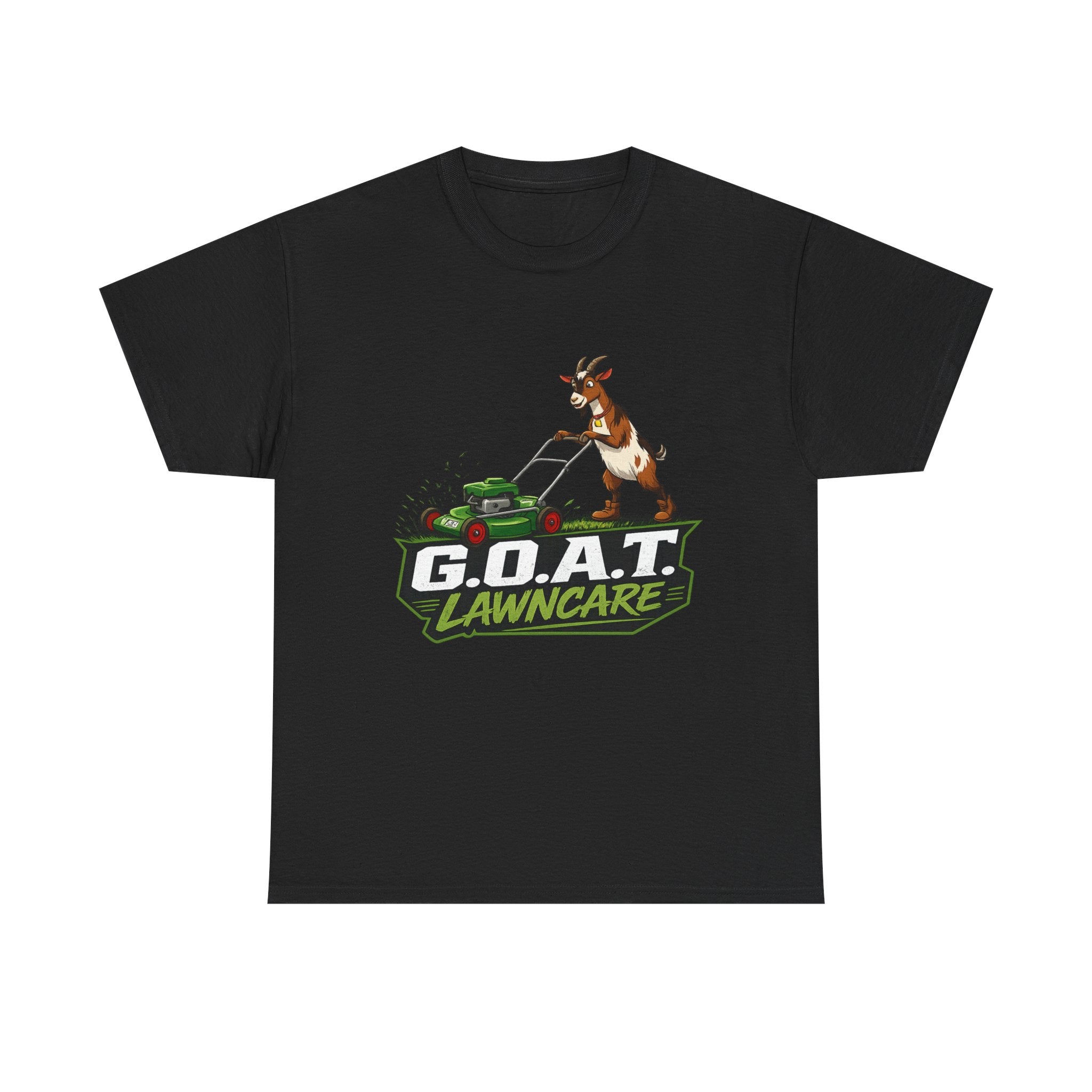 G.O.A.T. Lawncare T-Shirt — Funny Goat Mowing Lawn Tee
