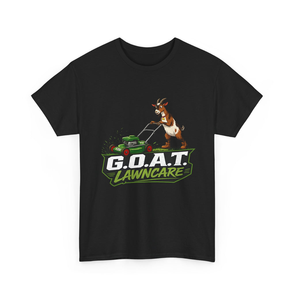 G.O.A.T. Lawncare T-Shirt — Funny Goat Mowing Lawn Tee