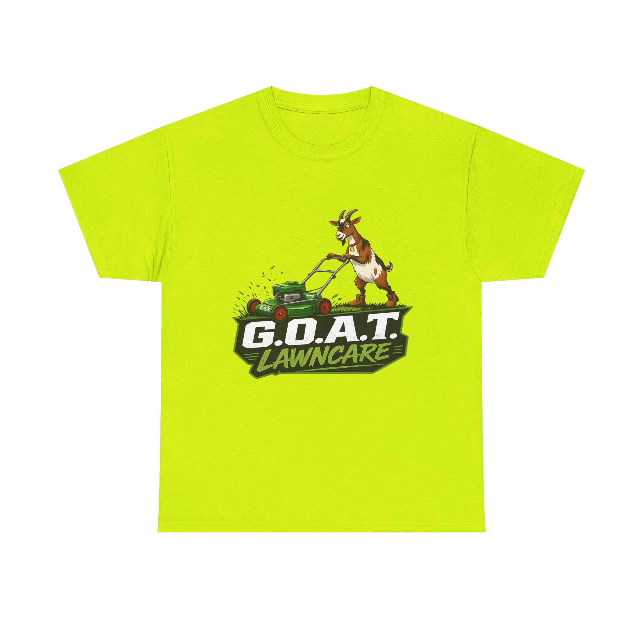G.O.A.T. Lawncare T-Shirt — Funny Goat Mowing Lawn Tee