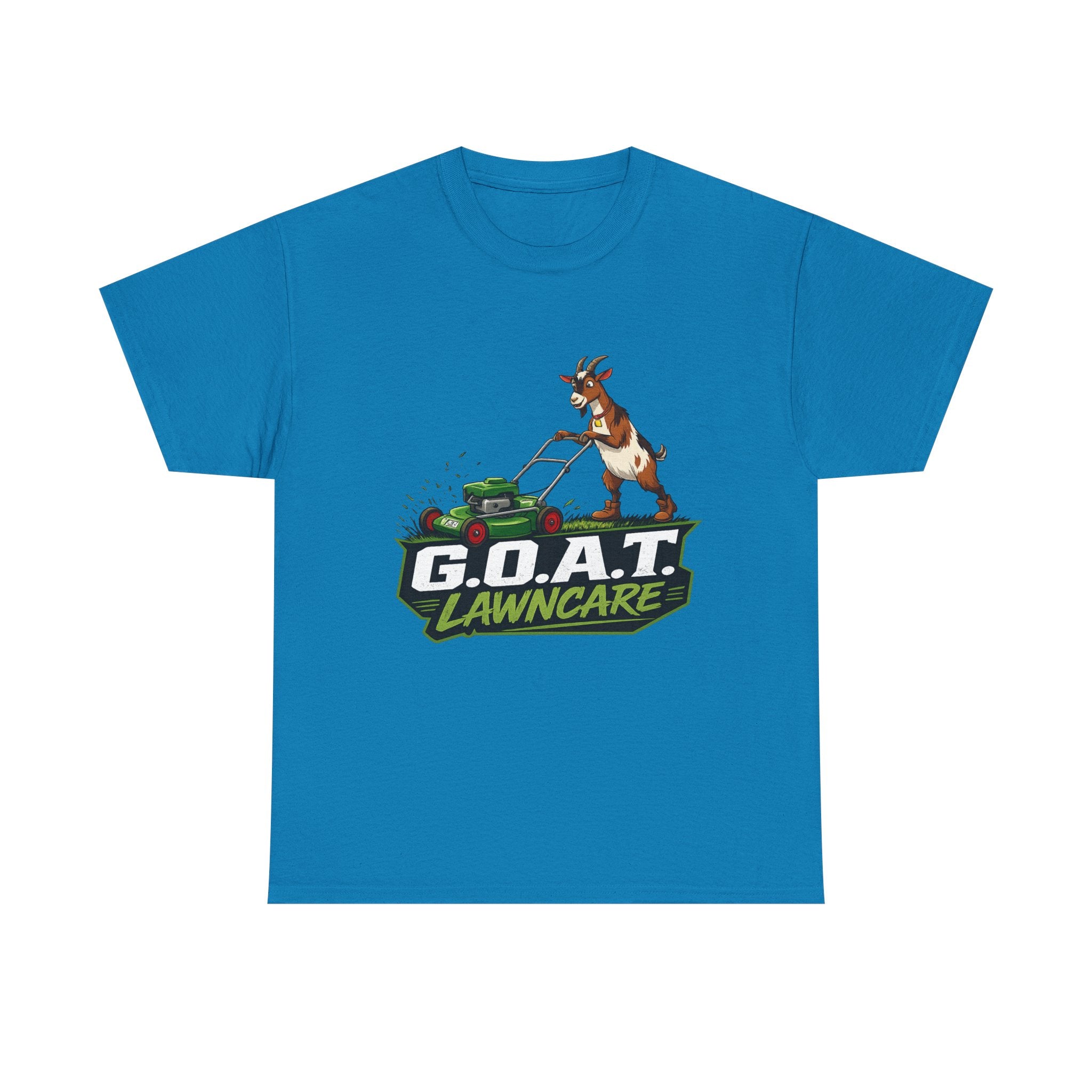 G.O.A.T. Lawncare T-Shirt — Funny Goat Mowing Lawn Tee