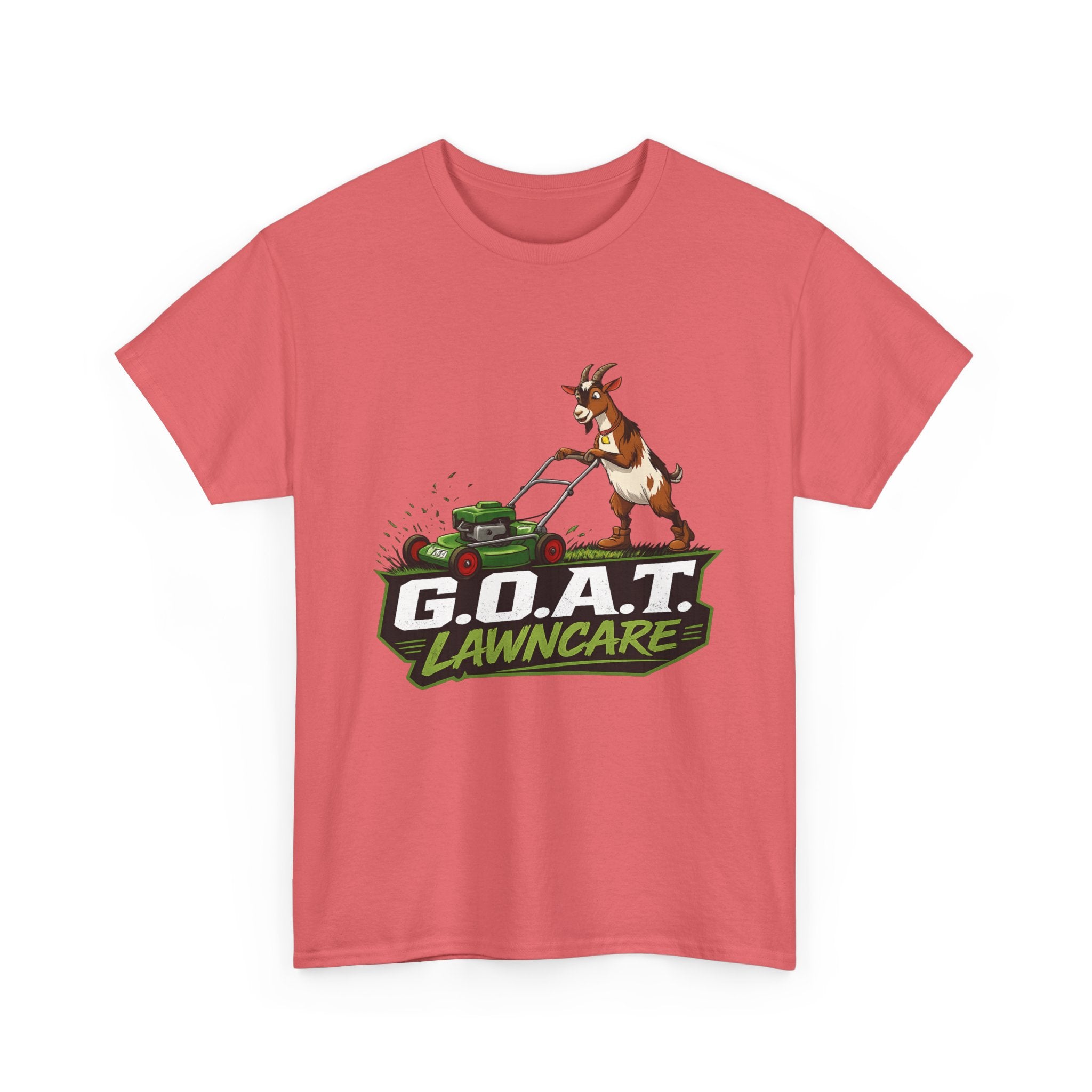 G.O.A.T. Lawncare T-Shirt — Funny Goat Mowing Lawn Tee