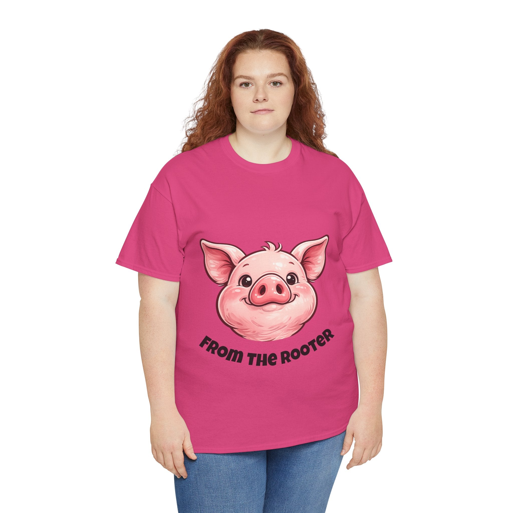 From the Rooter,To the Tooter :Unisex Heavy Cotton Double Sided Pig Tee