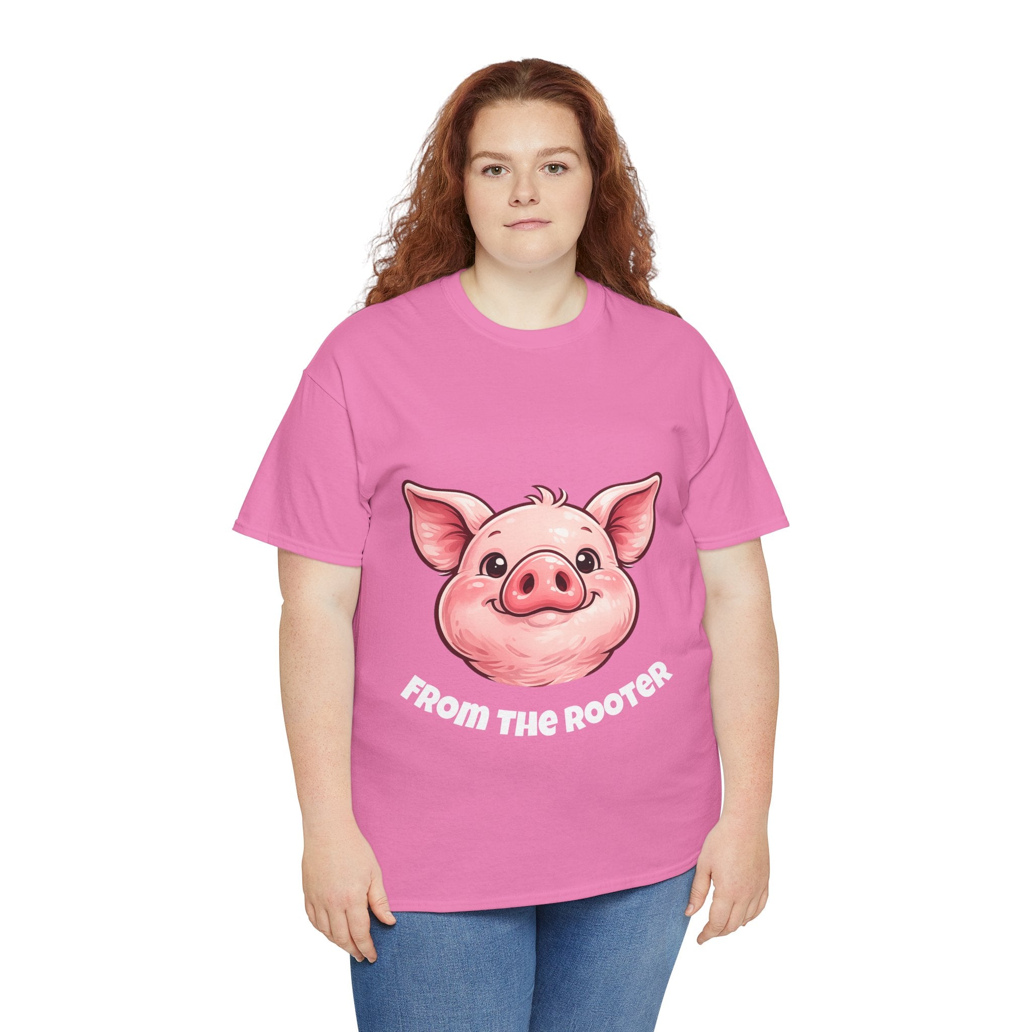 From the Rooter,To the Tooter :Unisex Heavy Cotton Double Sided Pig Tee